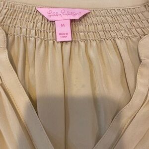 Lilly Pulitzer Beige Gathered Blouse